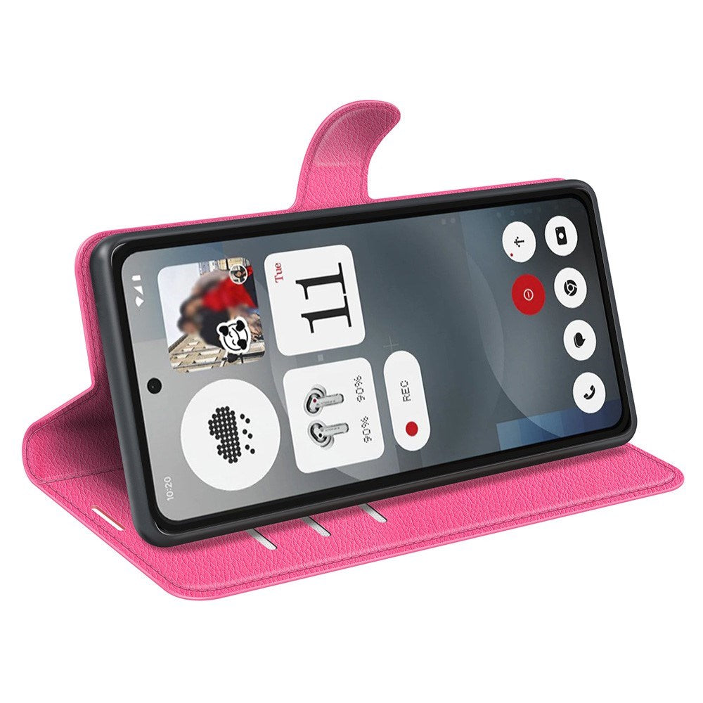 EIDERWOOD Nothing Phone (3a) Kunstskinn Flip Deksel med Kortholder & Ståfunksjon - Pink