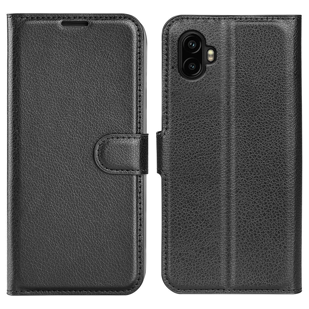 EIDERWOOD Samsung Galaxy Xcover 7 Pro Kunstskinn Flip Deksel m. Kortholder & Ståfunksjon - Svart