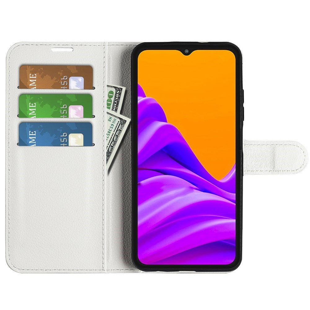 EIDERWOOD Samsung Galaxy Xcover 7 Pro Kunstskinn Flip Deksel m. Kortholder & Ståfunksjon - Hvit