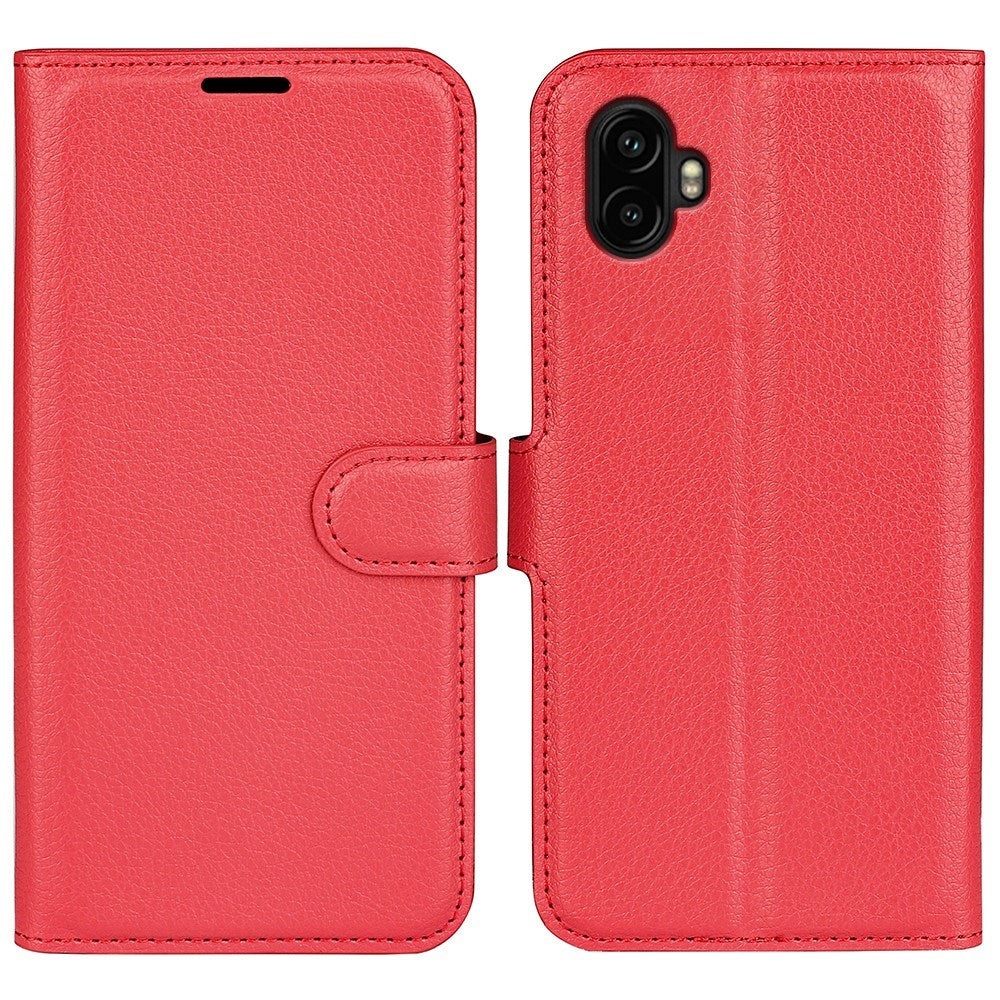 EIDERWOOD Samsung Galaxy Xcover 7 Pro Kunstskinn Flip Deksel m. Kortholder & Ståfunksjon - Rød