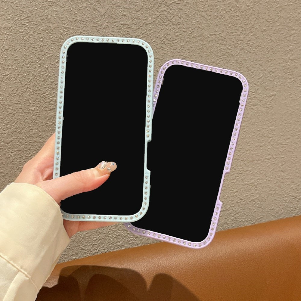 EIDERWOOD iPhone 16 Hybrid Deksel med Sløyfer og Rhinestones - Gjennomsiktig / Hvit