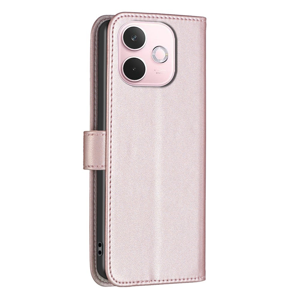 OPPO A5 Pro (4G / 5G) BINFEN Kunstskinn Flip Deksel med Kortholder & Ståfunksjon - Rose Gold