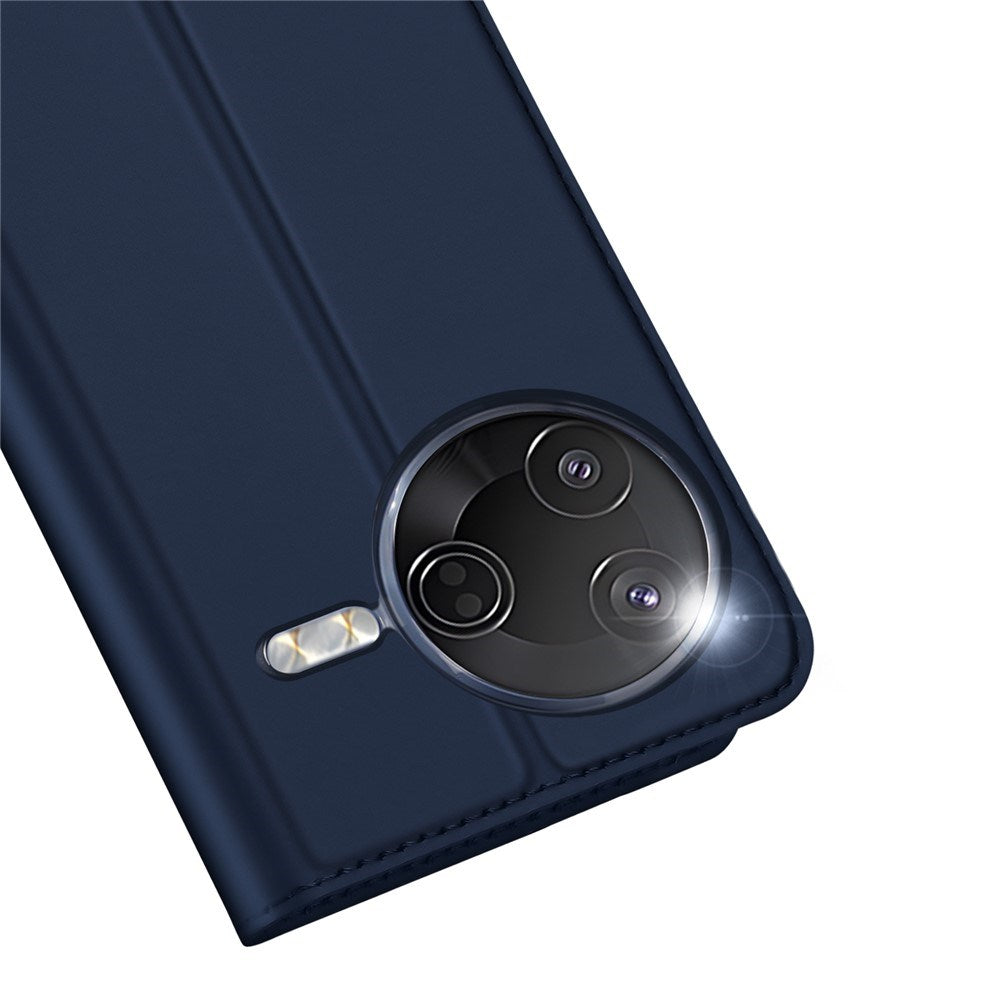 Xiaomi Poco F7 Pro EIDERWOOD Kunstskinn Flip Deksel m. Kortlomme & Stativfunksjon – Blå