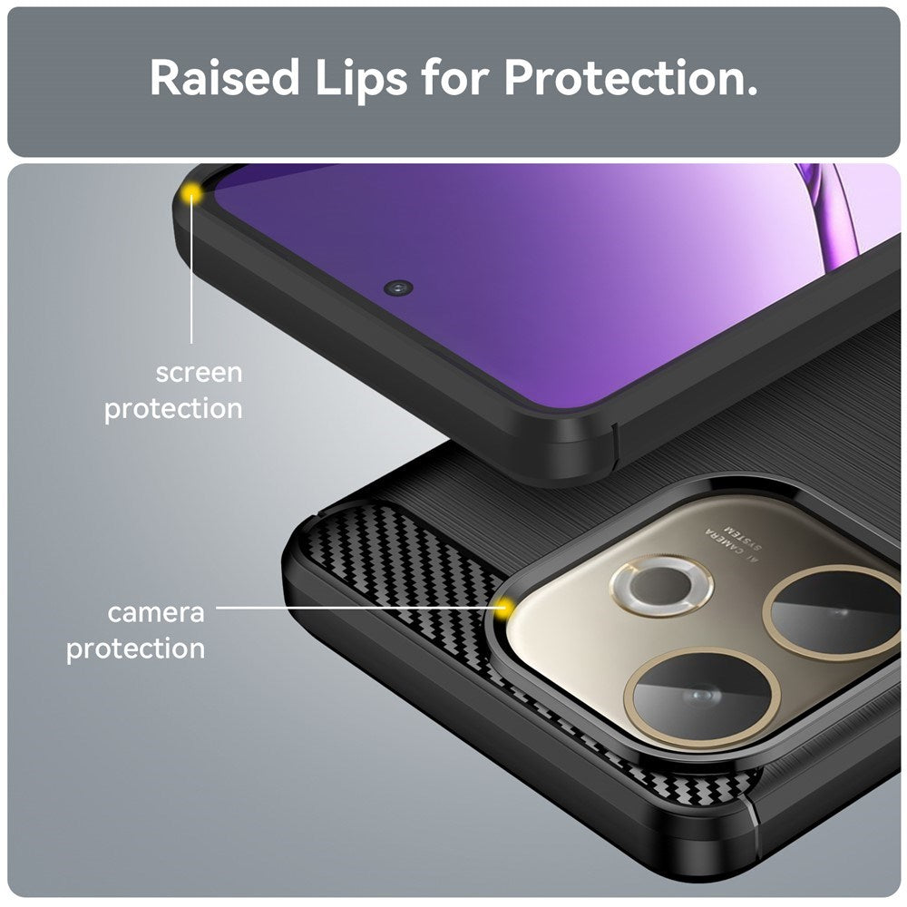 OPPO A5 Pro (4G / 5G) EIDERWOOD Brushed Carbon Fiber Plast Deksel - Svart