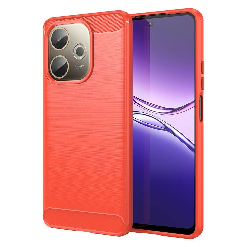 OPPO A5 Pro (4G / 5G) EIDERWOOD Brushed Carbon Fiber Plast Deksel - Rød