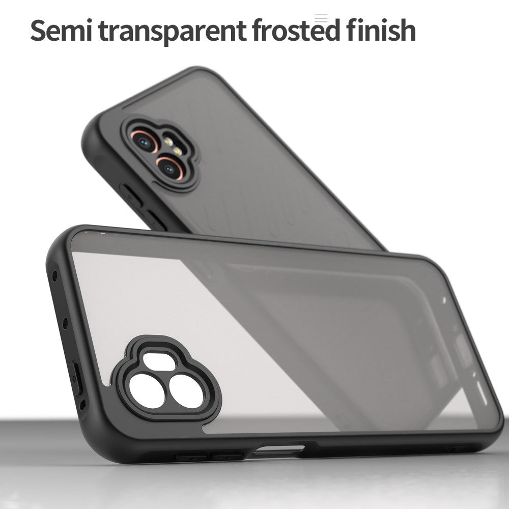 EIDERWOOD Samsung Galaxy Xcover 7 Pro Hybrid Plast Deksel med Matt Bakside - Gjennomsiktig / Svart