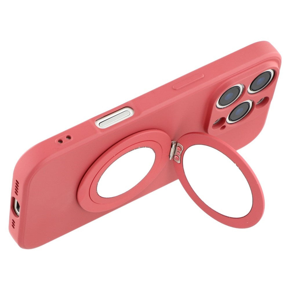 EIDERWOOD iPhone 16 Pro Hybrid Deksel inkl. Støtte med Speil - Korallrød