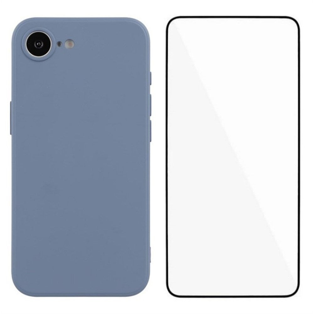iPhone 17e / 16e Beskyttelsessett med Fleksibelt Plast Deksel & Skjermbeskytter - Lavendel