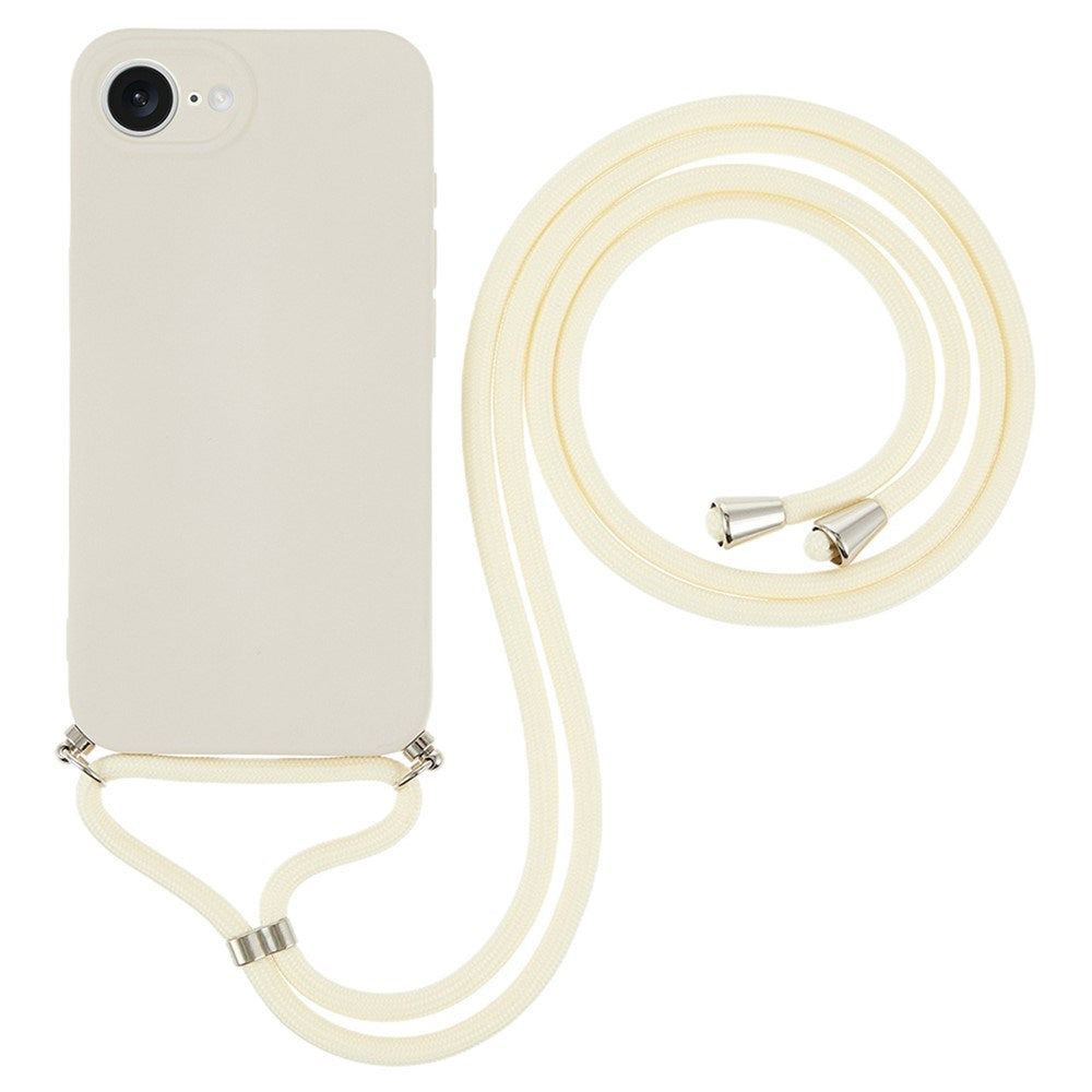 iPhone 17e / 16e EIDERWOOD Fôret Fleksibelt Plast Deksel m. Stropp - Beige