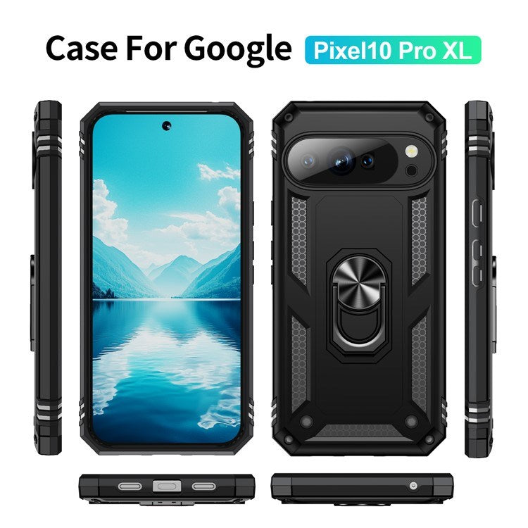EIDERWOOD Google Pixel 10 Pro XL Hybrid Håndverker Deksel m. 360 Roterbar Stativfunksjon - Svart