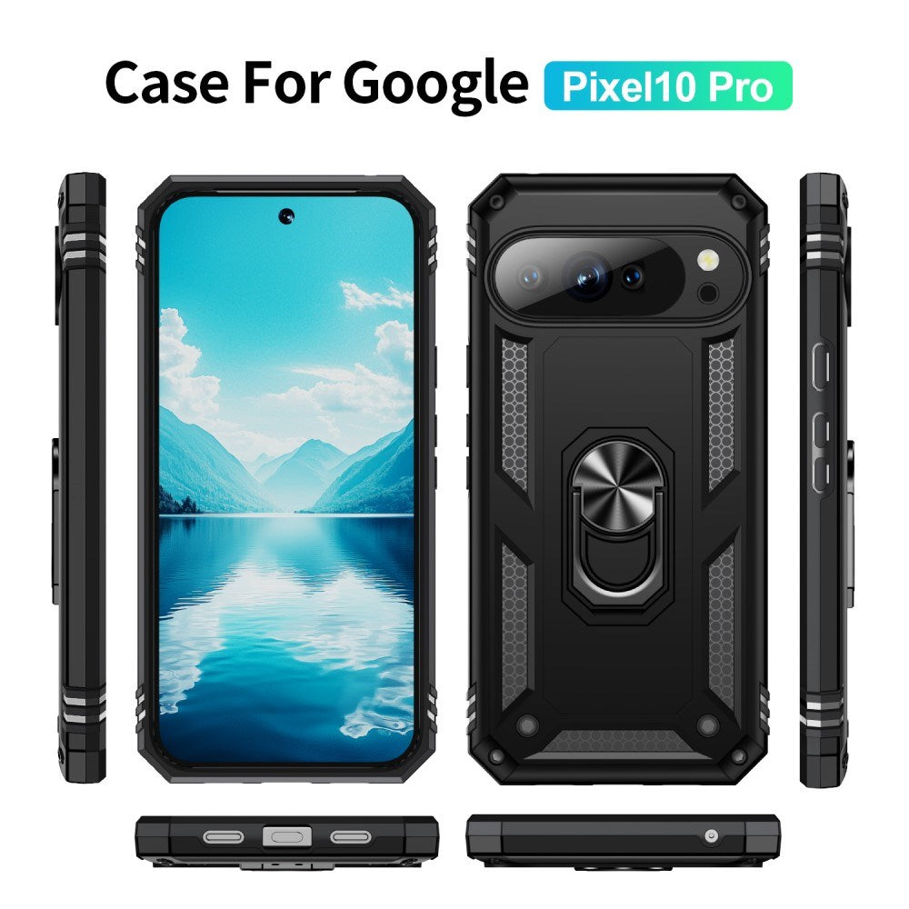 EIDERWOOD Google Pixel 10 / 10 Pro Håndverker Bakdeksel med 360° roterbar stativ - Svart