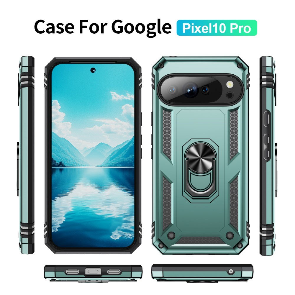 EIDERWOOD Google Pixel 10 / 10 Pro Håndverkerdeksel med 360 Graders Roterbar Støtte - Grønn