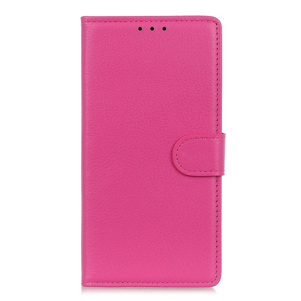 EIDERWOOD Motorola Edge 60 / Edge 60 Fusion Litchi Kunstskinn Flip Deksel med Lommebok & Stativfunksjon - Rosa