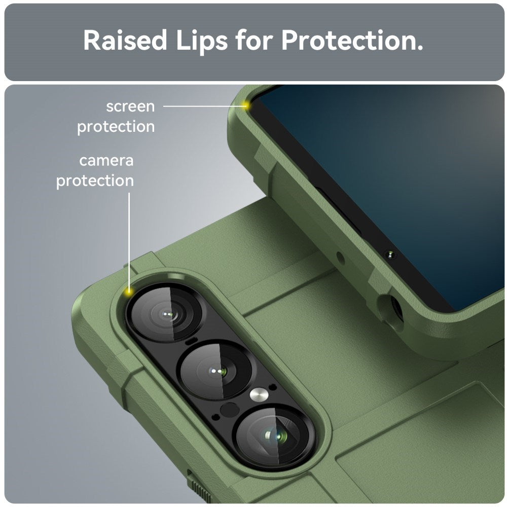 EIDERWOOD Sony Xperia 1 VII Rugged Shield Håndverker Deksel - Grønn