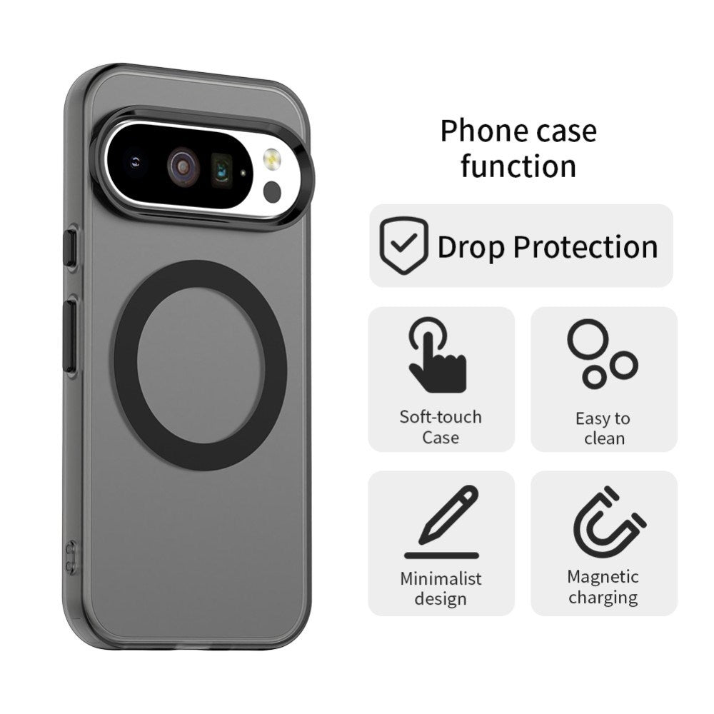 EIDERWOOD Google Pixel 10 / 10 Pro Hybrid Plast Deksel - MagSafe Kompatibel - Gjennomsiktig / Svart