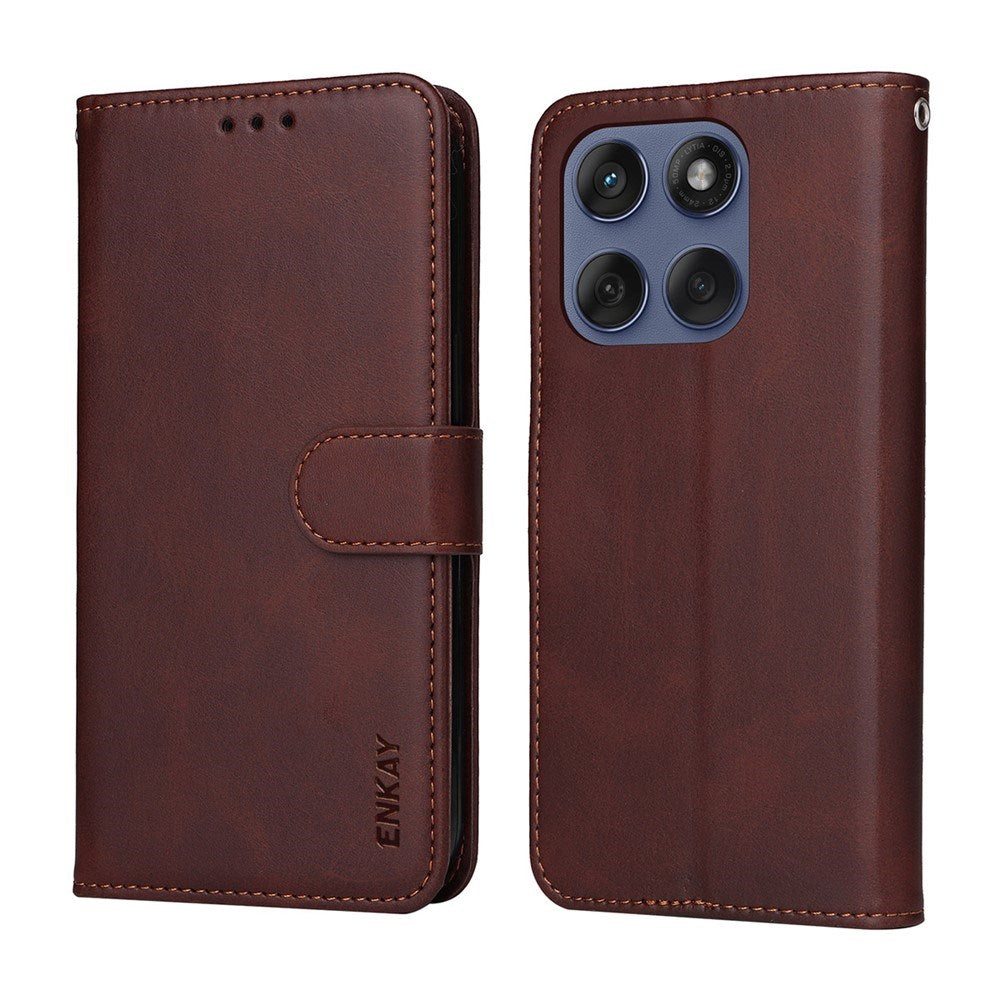 EIDERWOOD Motorola Edge 60 / Edge 60 Fusion 2-i-1 Kunstskinn Flip Deksel m. Skjermbeskyttelsesglass - Rosa