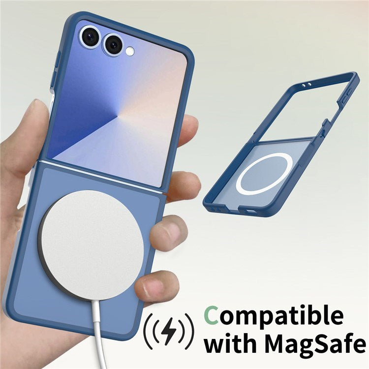 EIDERWOOD Samsung Galaxy Z Flip7 Matt Hybrid Deksel - MagSafe Kompatibel - Gjennomsiktig / Blå