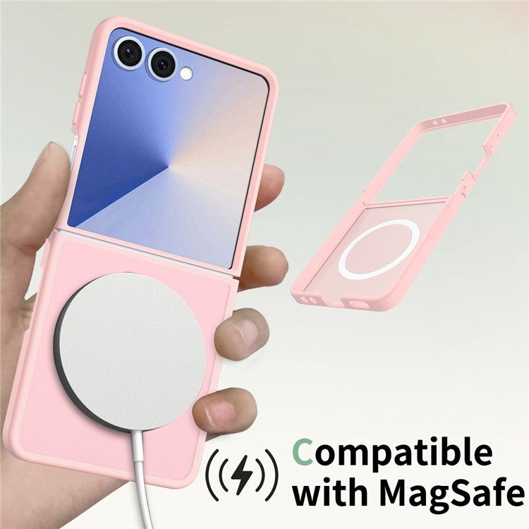 EIDERWOOD Samsung Galaxy Z Flip7 Matt Hybrid Deksel - MagSafe Kompatibel - Gjennomsiktig / Rosa