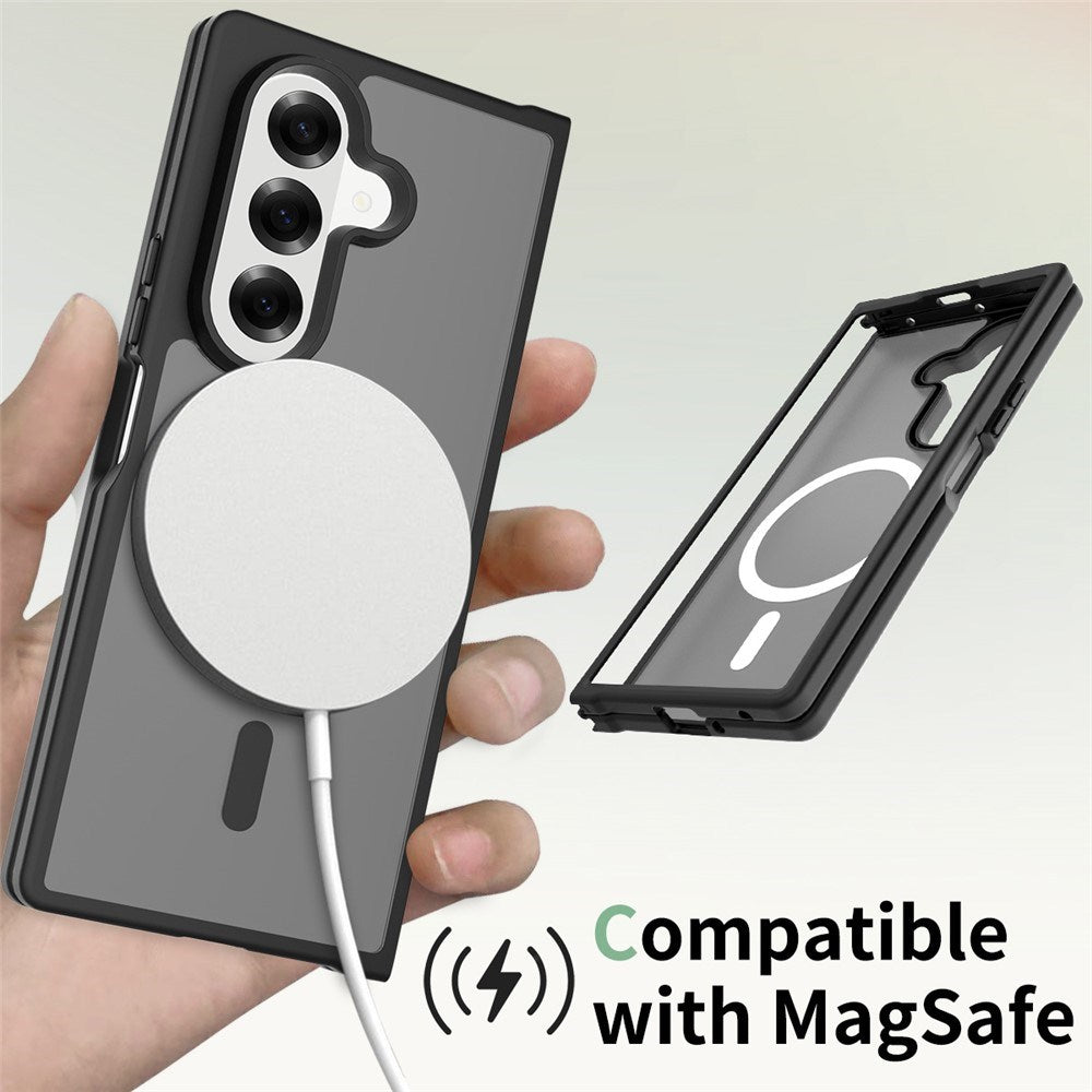 EIDERWOOD Samsung Galaxy Z Fold7 Matt Hybrid Deksel - MagSafe Kompatibel - Gjennomsiktig / Svart