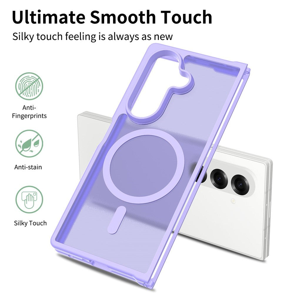 EIDERWOOD Samsung Galaxy Z Fold7 Matt Hybrid Deksel - MagSafe Kompatibel - Gjennomsiktig / Lilla