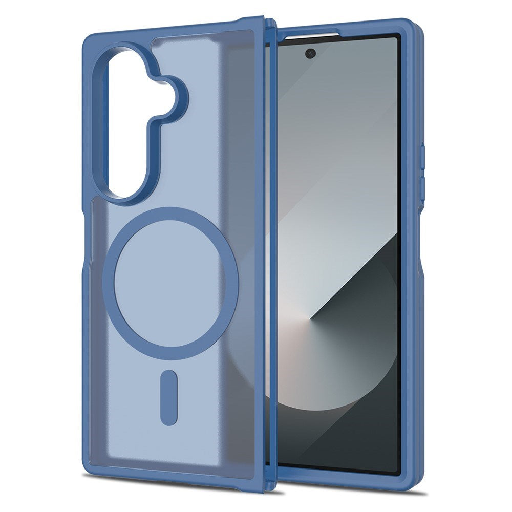 EIDERWOOD Samsung Galaxy Z Fold7 Matt Hybrid Deksel - MagSafe Kompatibel - Gjennomsiktig / Blå