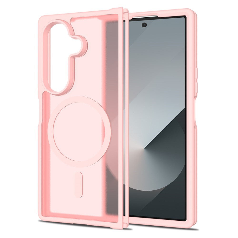 EIDERWOOD Samsung Galaxy Z Fold7 Matt Hybrid Deksel - MagSafe Kompatibel - Gjennomsiktig / Rosa
