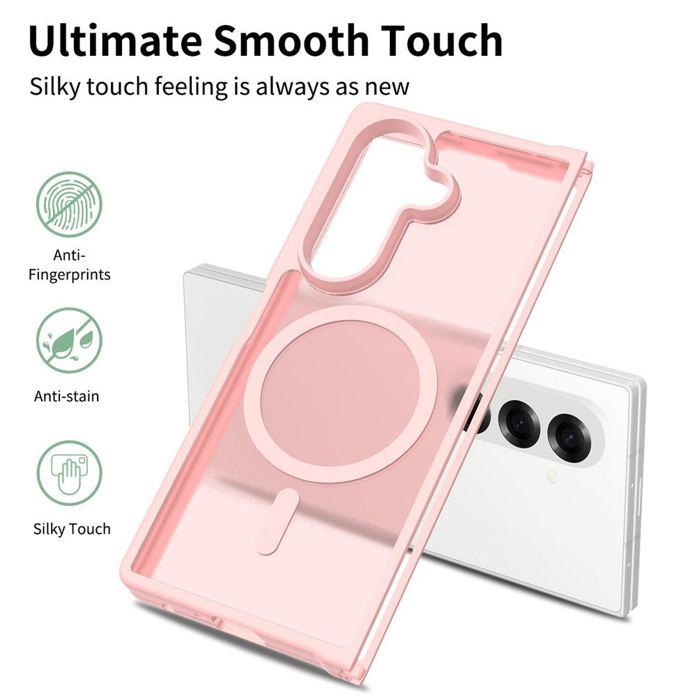 EIDERWOOD Samsung Galaxy Z Fold7 Matt Hybrid Deksel - MagSafe Kompatibel - Gjennomsiktig / Rosa