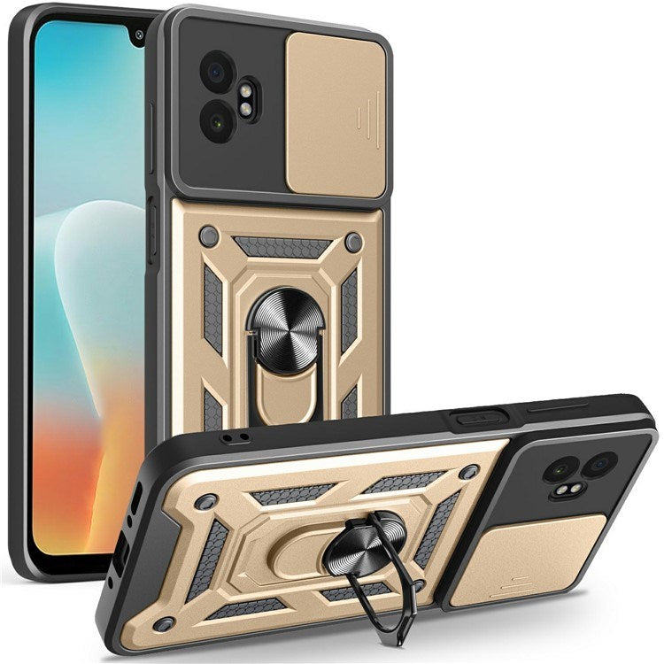 EIDERWOOD Samsung Galaxy Xcover 7 Pro Hybrid Håndverker Deksel med Kickstand & Kameraslider - Gull