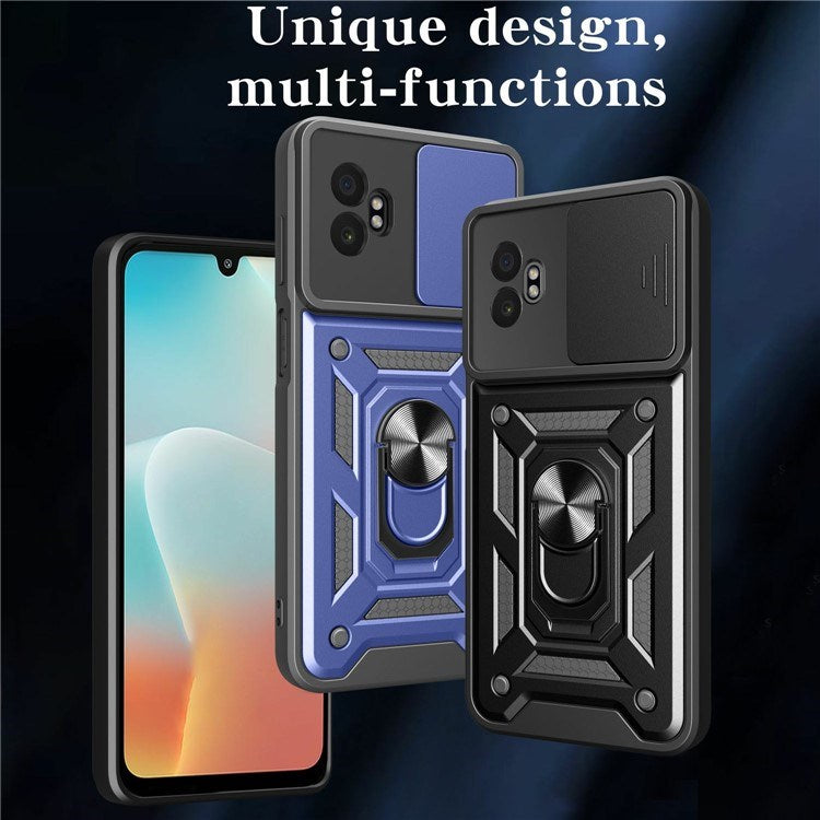 EIDERWOOD Samsung Galaxy Xcover 7 Pro Hybrid Håndverker Deksel med Kickstand & Kameraslider - Gull