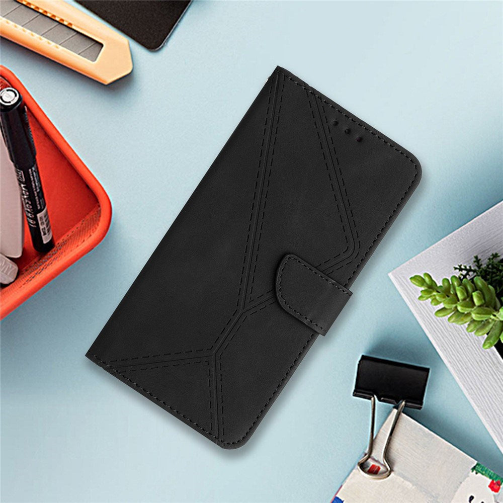 Oppo Reno14 (5G) Kunstskinn Flip Deksel med Trykk - Svart