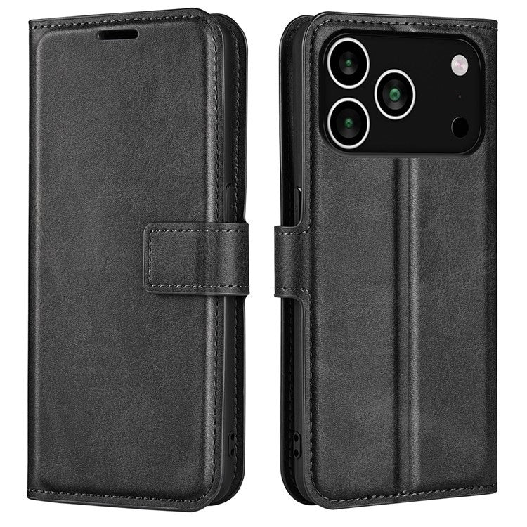 EIDERWOOD iPhone 17 Pro Max Kunstskinn Flip Deksel m. Stativfunksjon & Kortholder - Svart