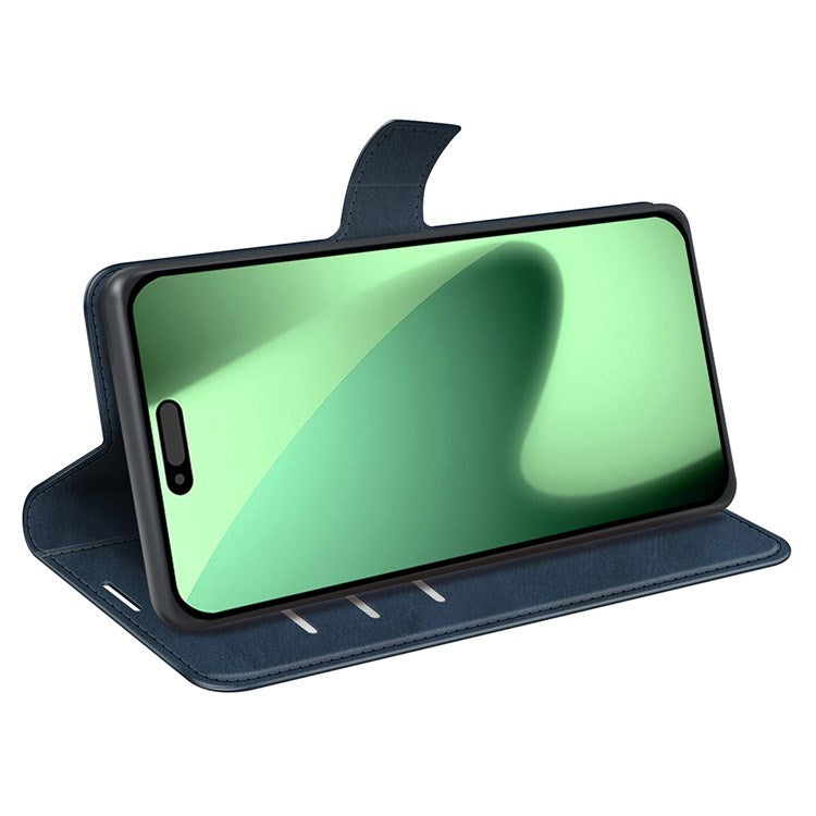 EIDERWOOD iPhone 17 Pro Max Kunstskinn Flip Deksel m. Stativfunksjon & Kortholder - Blå