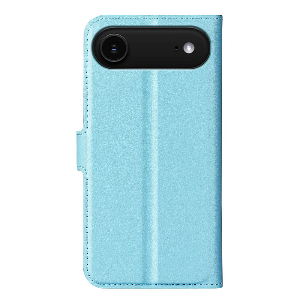 EIDERWOOD iPhone Air Litchi Flip Deksel med Innebygd Kortholder & Stativfunksjon – Blå