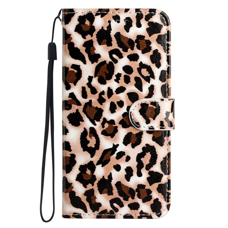 EIDERWOOD iPhone 17 Pro Kunstskinn Flip Deksel med Lommebok & Stropp – Leopard