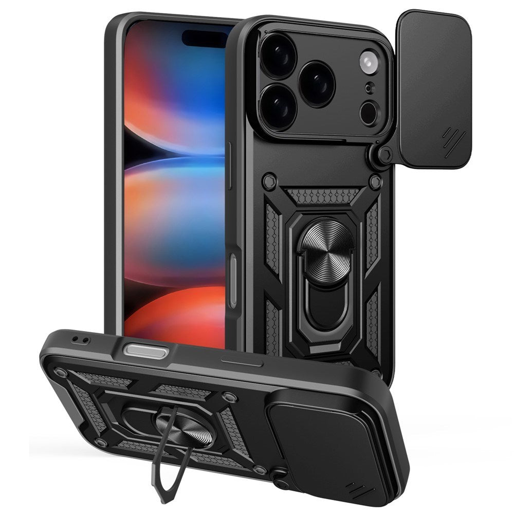 EIDERWOOD iPhone 17 Pro Max Hybrid Håndverker Deksel m. Kickstand & Cam Slider - Svart