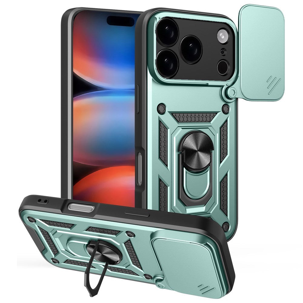 EIDERWOOD iPhone 17 Pro Max Hybrid Håndverker Deksel m. Kickstand & Cam Slider - Grønn
