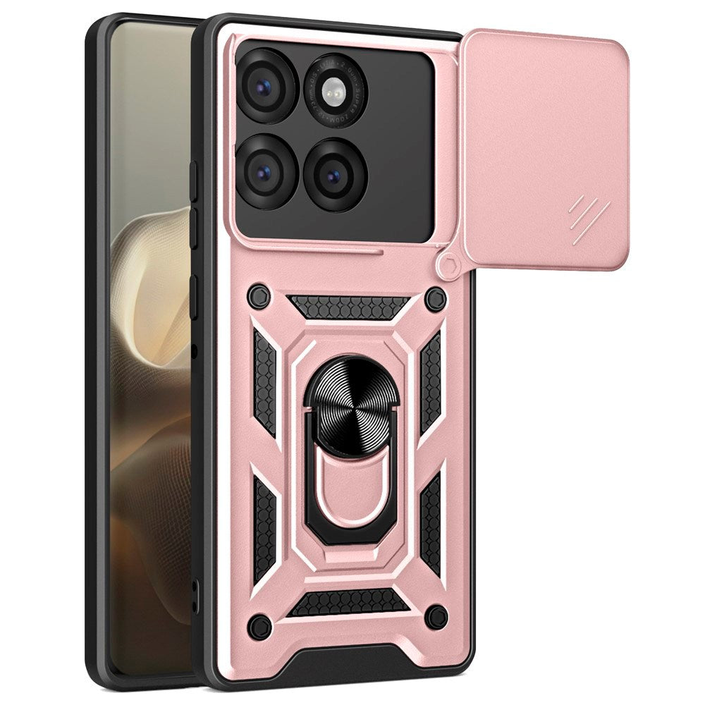 EIDERWOOD Motorola Edge 60 Pro Hybrid Håndverker Deksel m. Magnetisk Kickstand & Cam Slider - Rosa