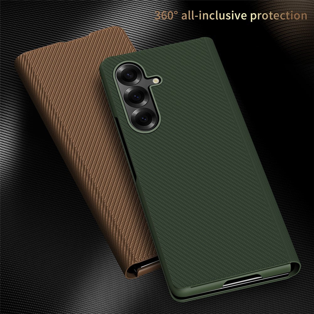 EIDERWOOD Samsung Galaxy Z Fold7 Kunstskinn Flip Deksel m. Tekstur & Stativfunksjon - Svart