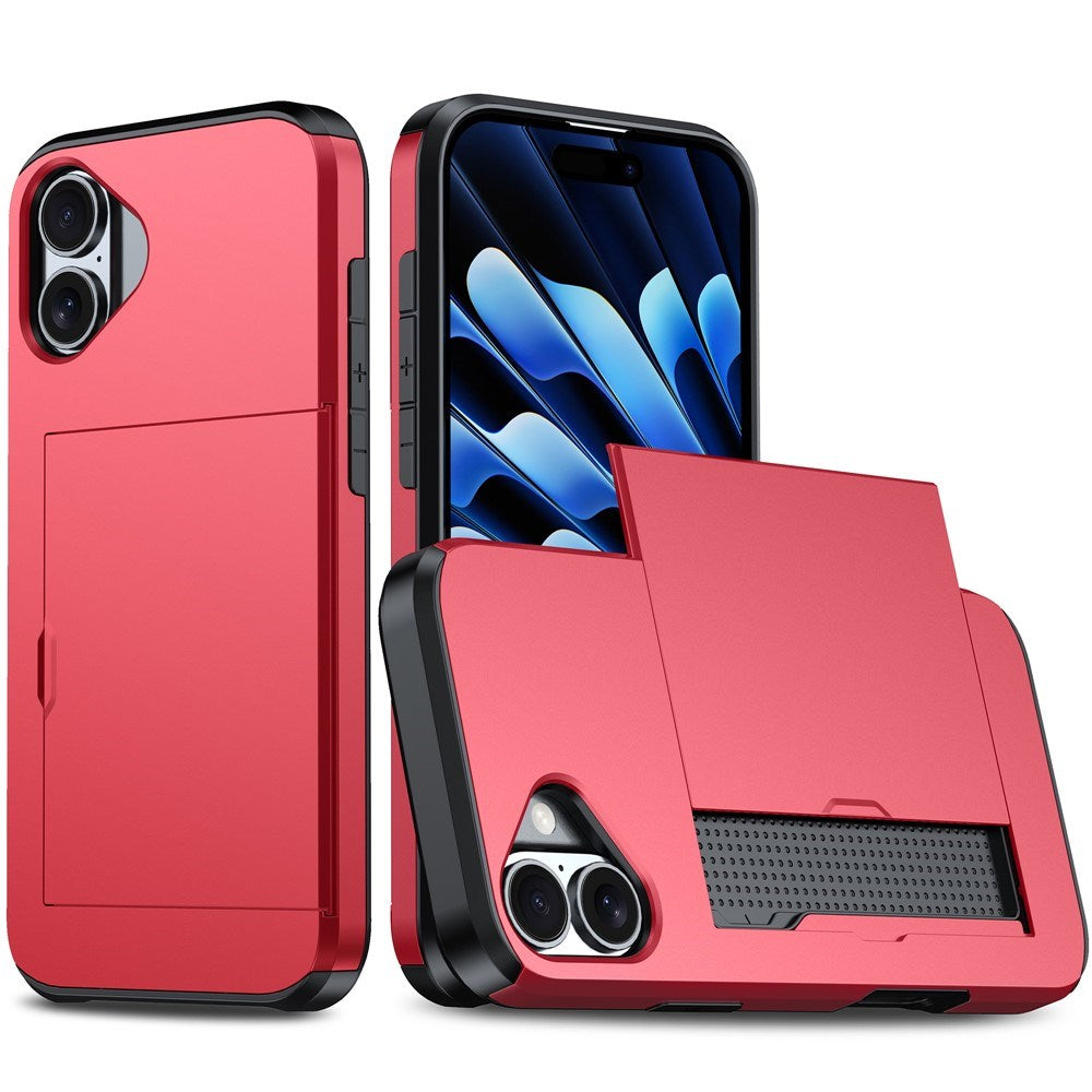 EIDERWOOD iPhone 17 Hybrid Deksel med Kortholder – Rød