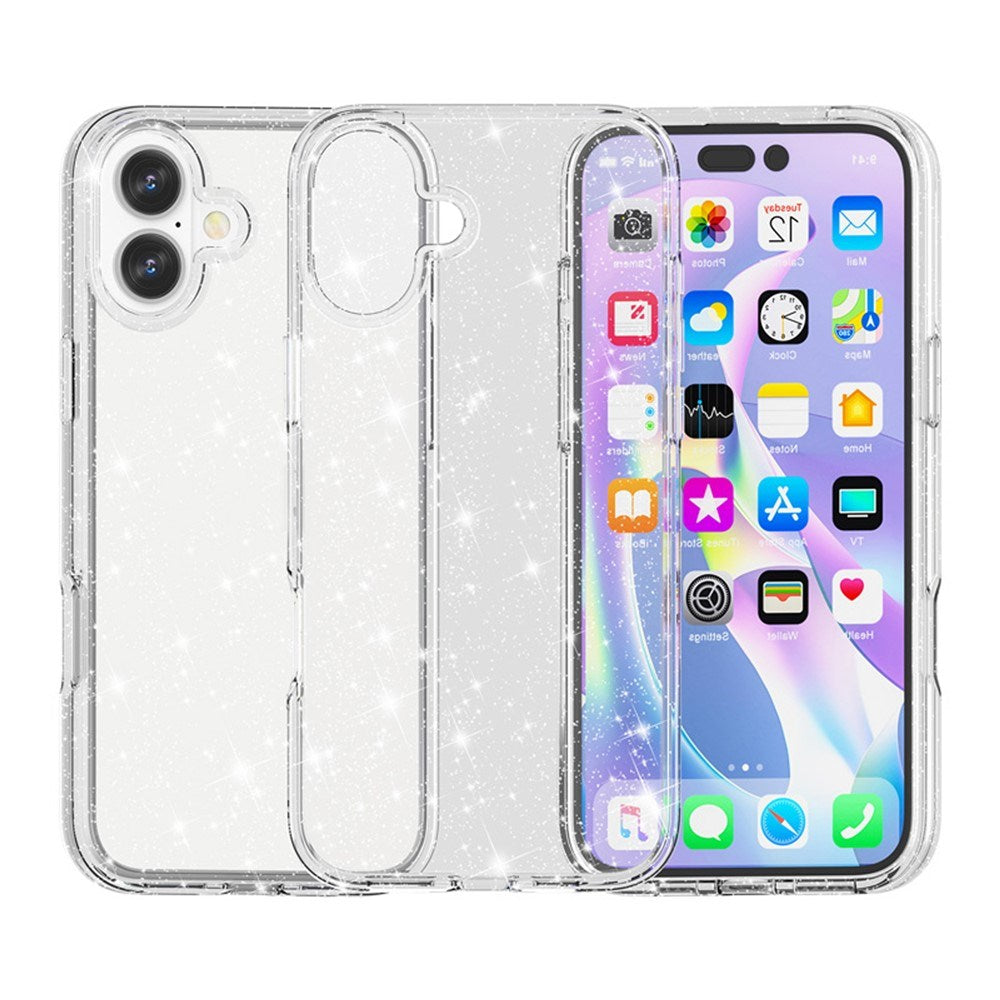 EIDERWOOD iPhone 17 Hybrid Plast Deksel - Hvit Glitter