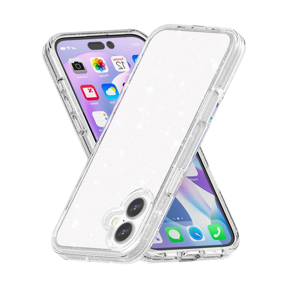 EIDERWOOD iPhone 17 Hybrid Plast Deksel - Hvit Glitter