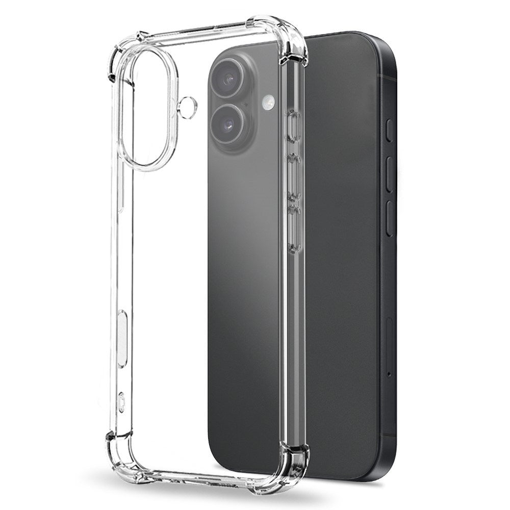 NORTHJO iPhone 17 2-i-1 Beskyttelsessett m. Støtabsorberende Fleksibelt Plast Deksel & Herdet Skjermbeskyttelsesglass - Gjennomsiktig