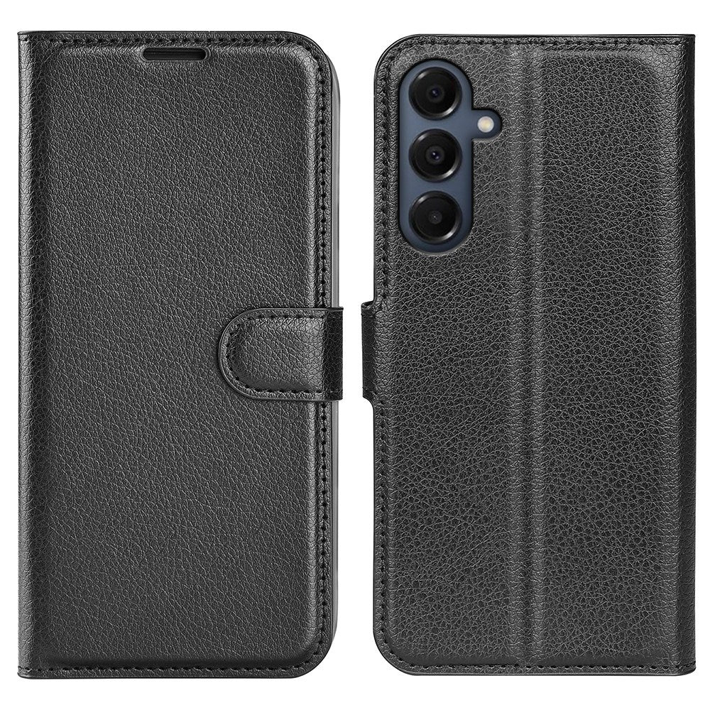 EIDERWOOD Samsung Galaxy A17 (5G) Litchi Kunstskinn Flip Deksel med Lommebok - Svart
