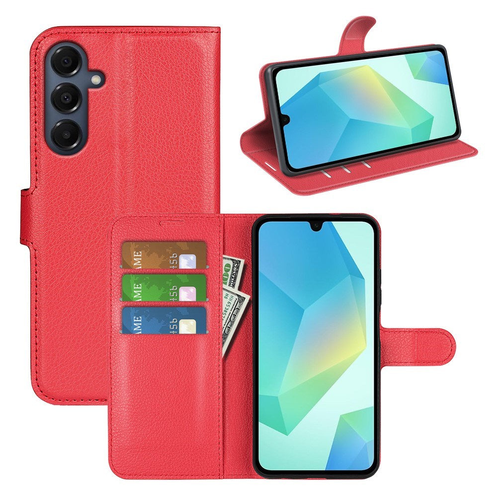 EIDERWOOD Samsung Galaxy A17 (5G) Litchi Kunstskinn Flip Deksel med Lommebok - Rød