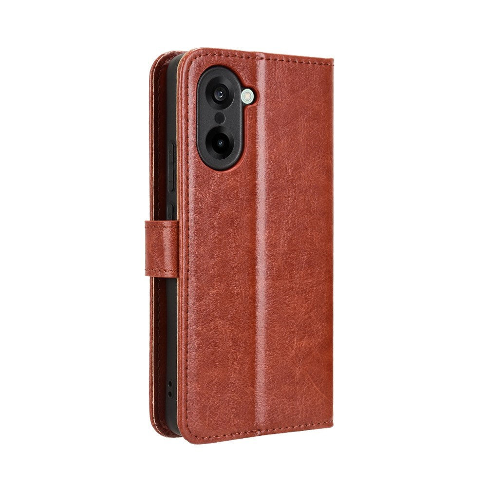 EIDERWOOD OnePlus Nord CE5 Kunstskinn Flip Deksel m. Strop - Brun