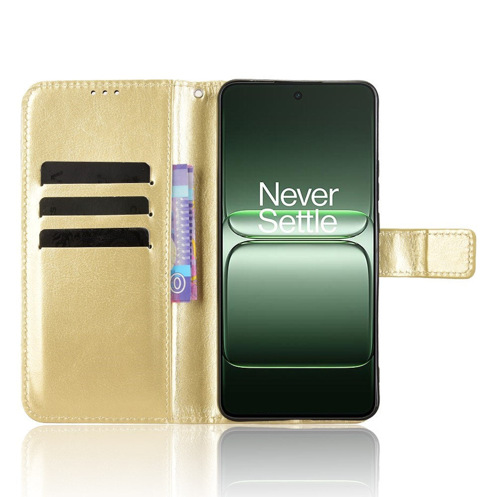 EIDERWOOD OnePlus Nord CE5 Kunstskinn Flip Deksel m. Strop - Gull