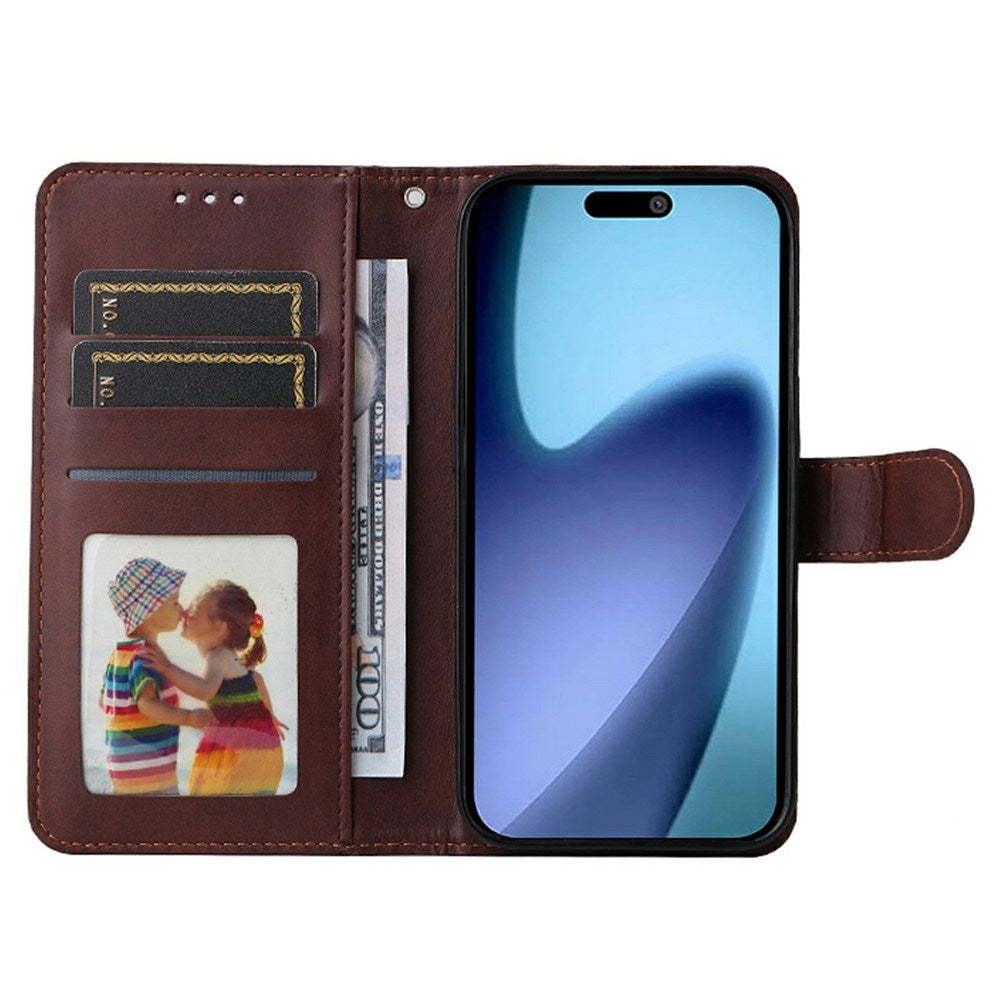 EIDERWOOD iPhone Air 2-i-1 Kunstskinn Flip Deksel med Skjermbeskyttelsesglass - Svart