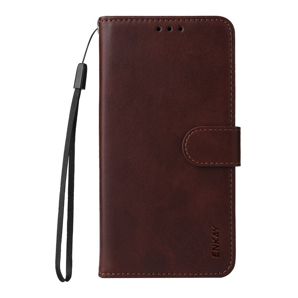 EIDERWOOD iPhone 17 Pro 2-i-1 Kunstskinn Flip Deksel med Skjermbeskyttelsesglass - Brun