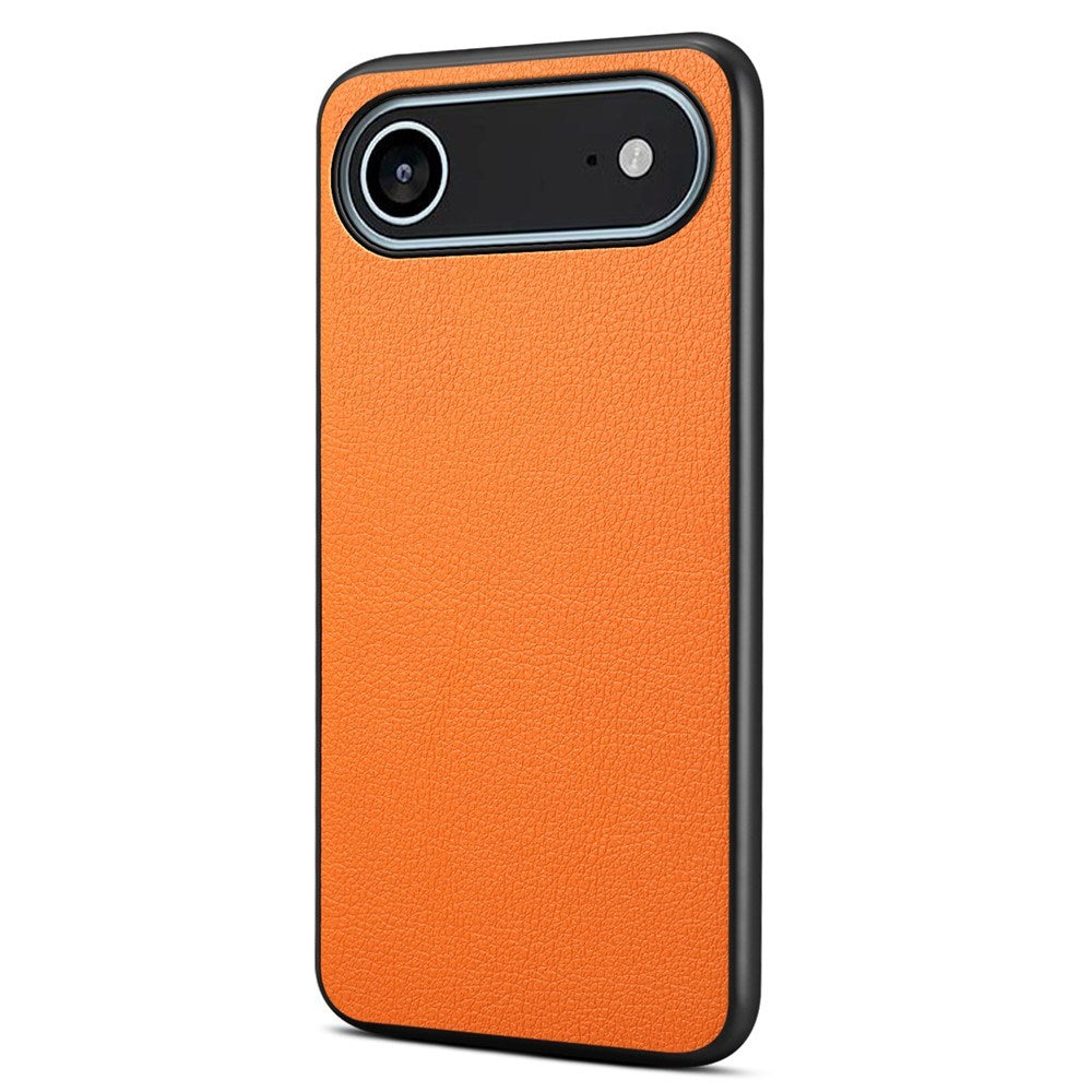 EIDERWOOD iPhone Air Hybrid Plast Deksel med Skinntekstur – Oransje