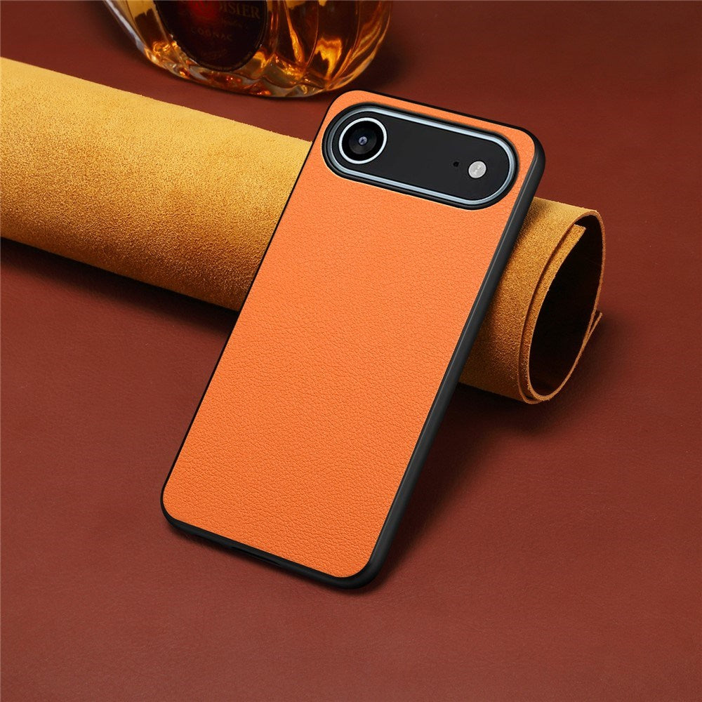 EIDERWOOD iPhone Air Hybrid Plast Deksel med Skinntekstur – Oransje